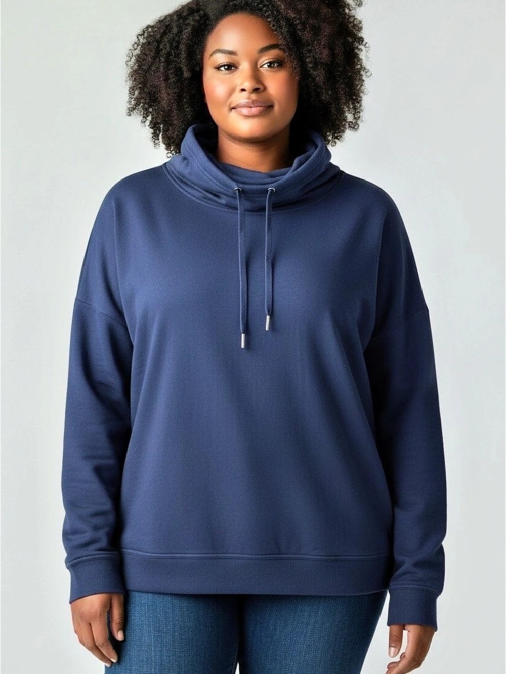 Danskin Cowl Neck Hoodie in Blue Size XXL Like New, Pockets